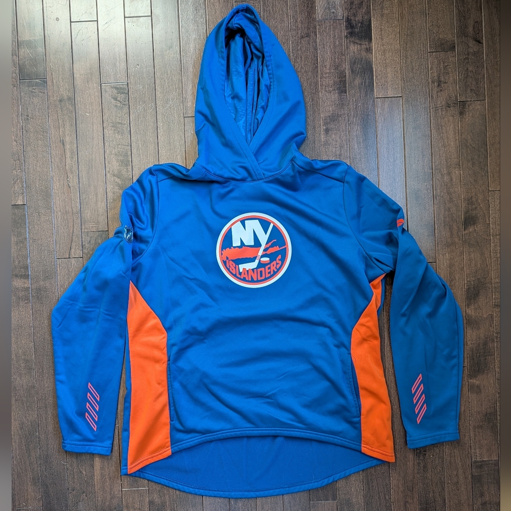 NY Islanders Blue and Orange Lightweight Fleece Kanga Hoodie